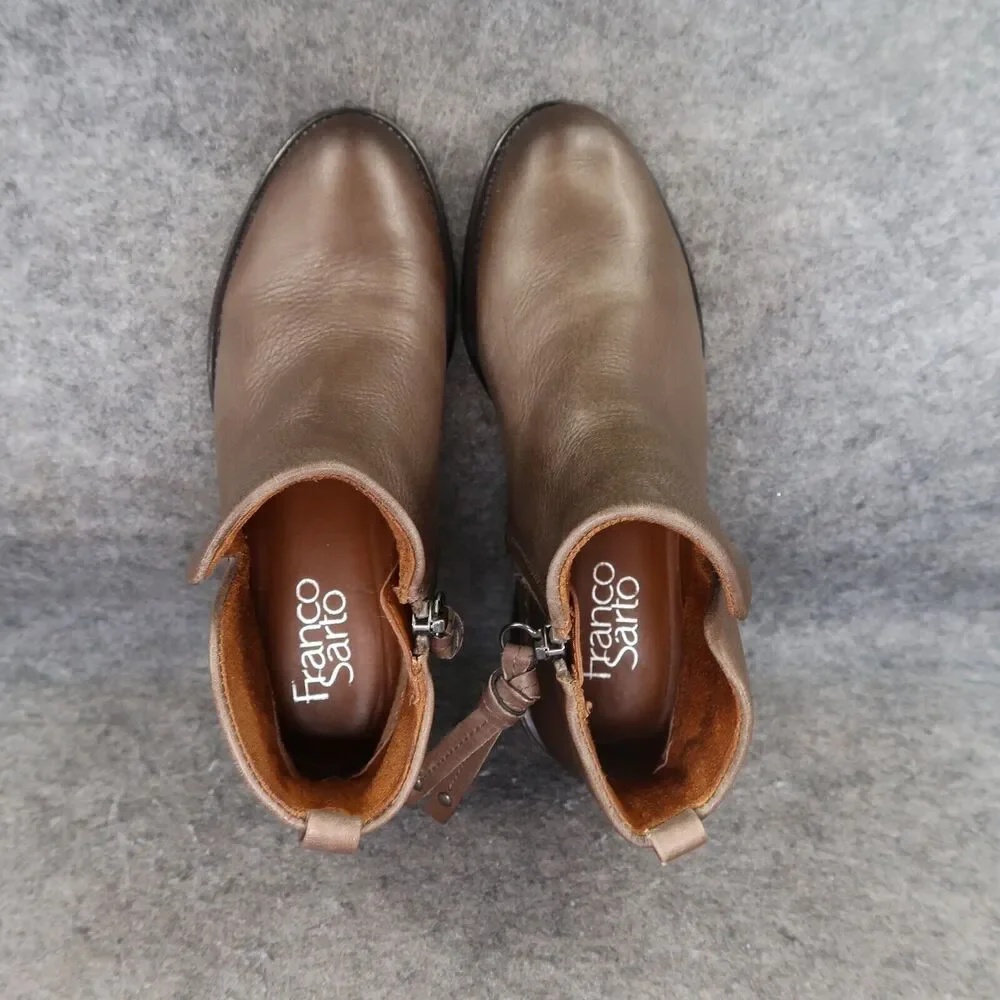 Franco Sarto Shoes Womens 6 Booties Classic Leather Hyla Ankle Boot Zip Cutout